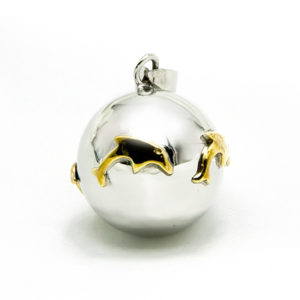 Mexican Bola Dolphins 20mm. 2 Tone Gold Plated