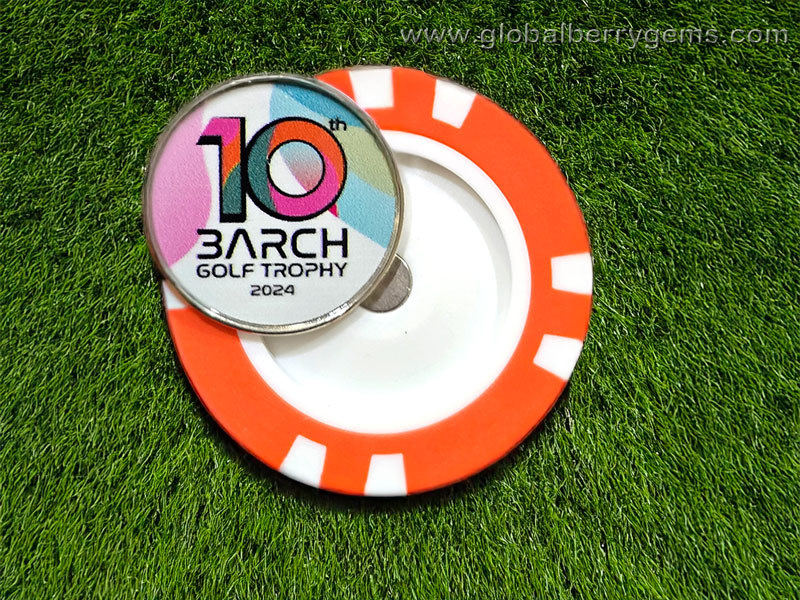 รับผลิตและออกแบบของพรี่เมี่ยมงานกอล์ฟ-เหรียญชิป Ball Marker, ที่มาร์คลูกกอล์ฟสั่งทำโลโก้