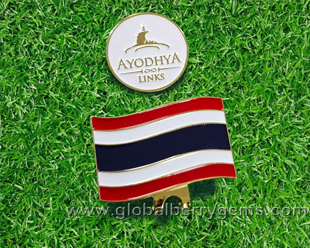 Golf Ball marker พร้อม Hat clip Ayodhya Links