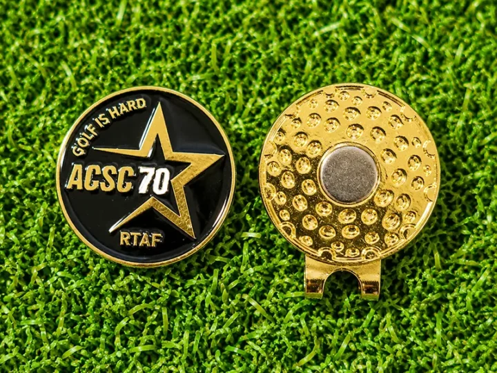 ตัวอย่างรับผลิต Golf Ball Marker และ Golf Hat Clip สั่งทำโลโก้สั่งทำโลโก้